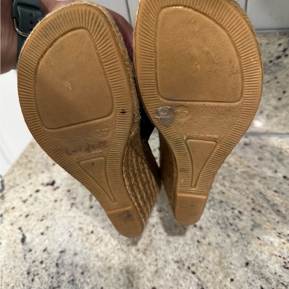 Burberry Espadrilles Heels Womens 37 US 7 Brown Leather Nova Check Designer - Picture 3 of 7